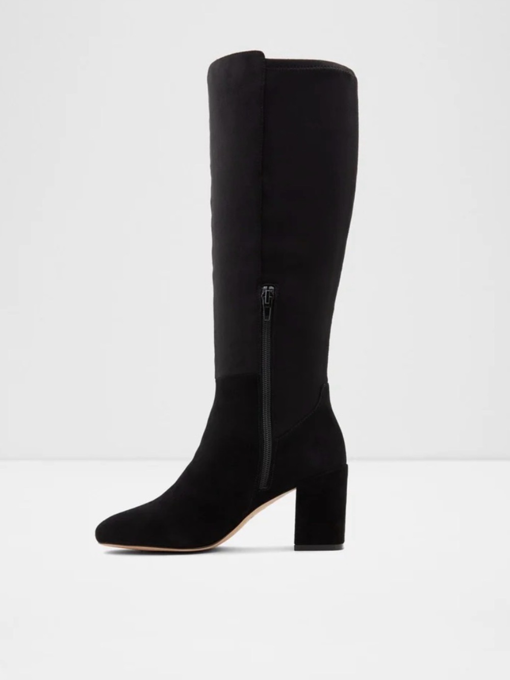 Aldo Black Suede Over-the-Knee Block Heel Boots